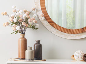 OOIT ceramic vase set 3 teardrop oval complements dried stems.