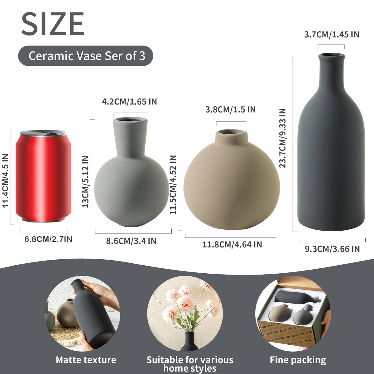 OOIT terracotta glaze vases offer rustic charm for centerpieces and shelves.