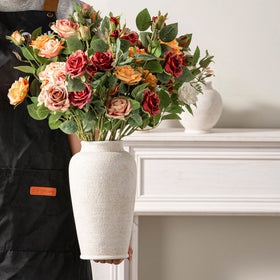 OOIT hand-painted ceramic vase with unique surface for a personalized home touch.