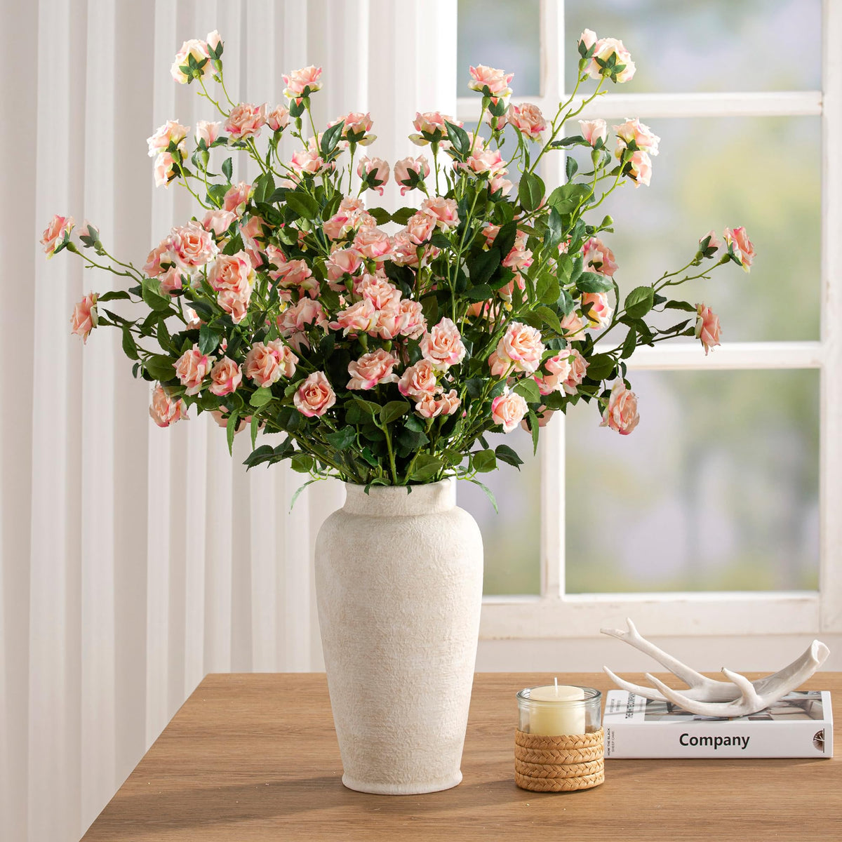 OOIT table and shelf decor vase adds visual interest in any space.