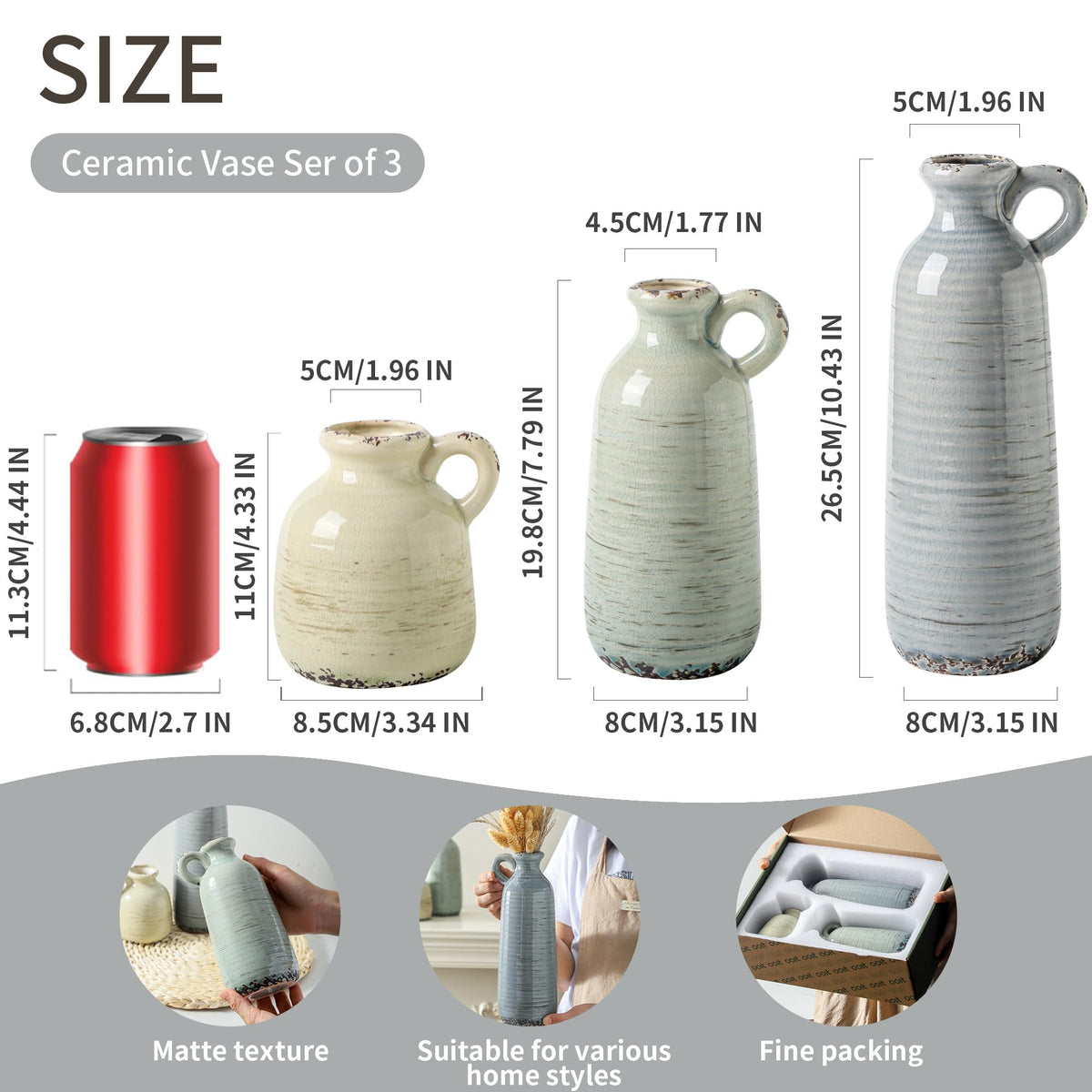 ooit varied-shape-vases rustic-modern — stylish accents for shelves and mantels