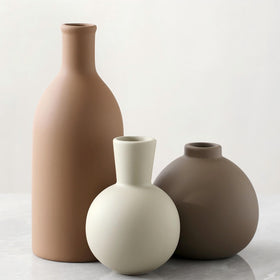 OOIT vase set of 3 large brown for dramatic entryway centerpiece
