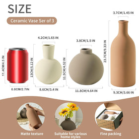 OOIT vase set of 3 medium brown suits versatile tabletop decor