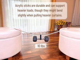 OooWow transparent acrylic drapery wand with invisible profile aids movement.
