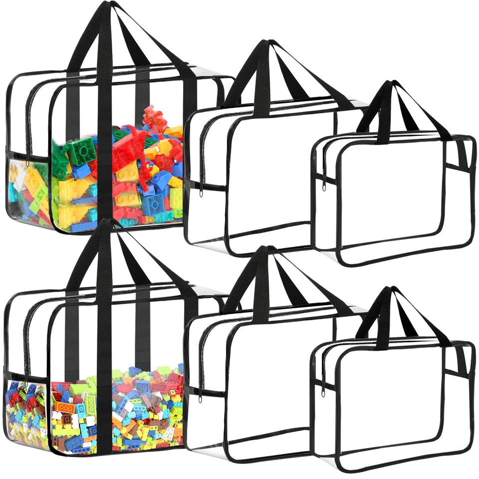 OPELETNNT 6-pack toy storage bags with labels, transparent view for quick toy finding