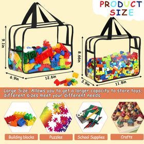 OPELETNNT clear PVC bags, transparent view shows puzzle pieces and blocks.