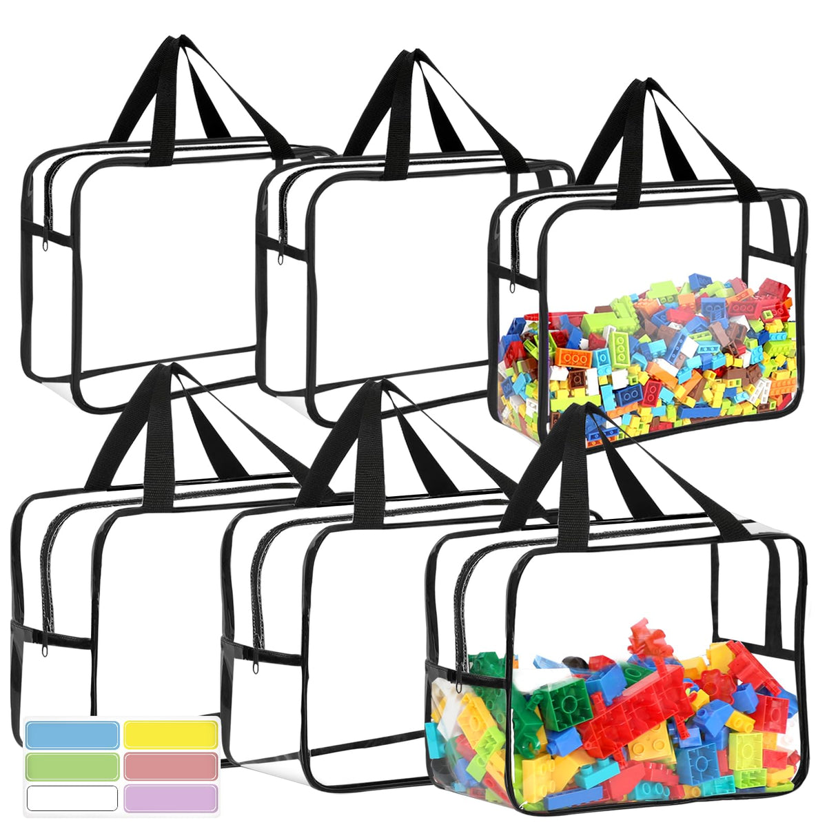 OPELETNNT large toy storage bags with labels, clear view for quick sorting.
