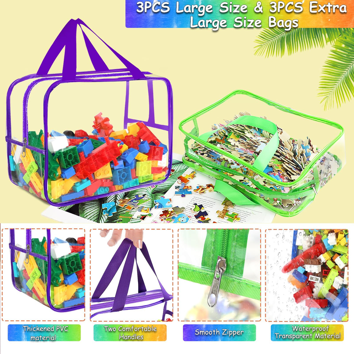 OPELETNNT waterproof zippered organizers ideal for travel and on-the-go toy storage.