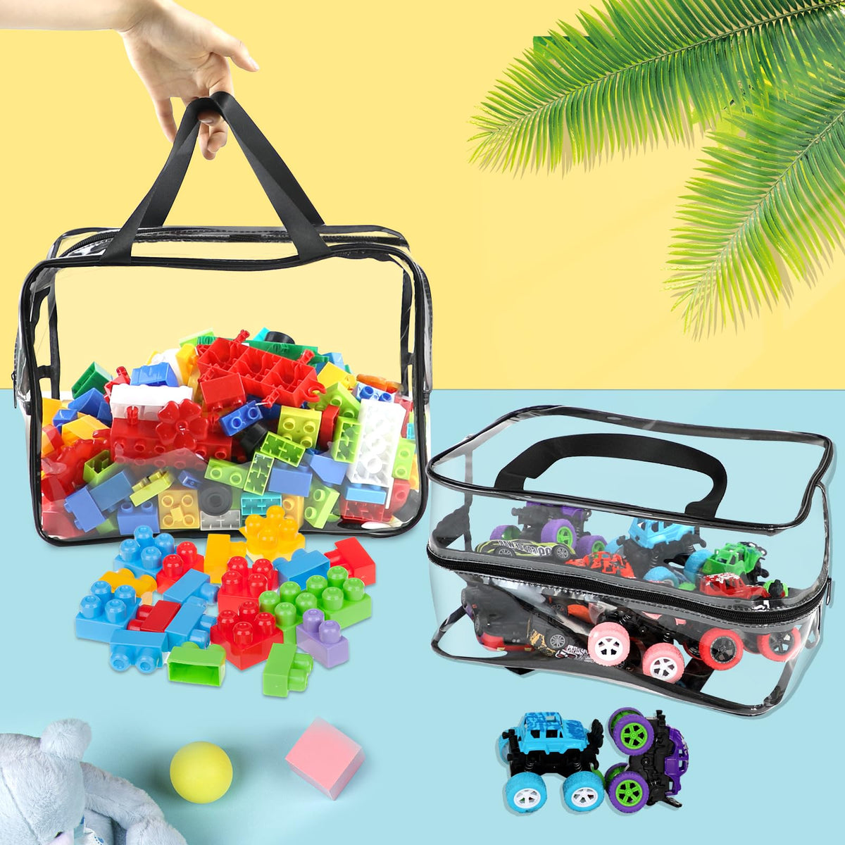 OPELETNNT widen x-large toy storage bag dual handles for easy carrying
