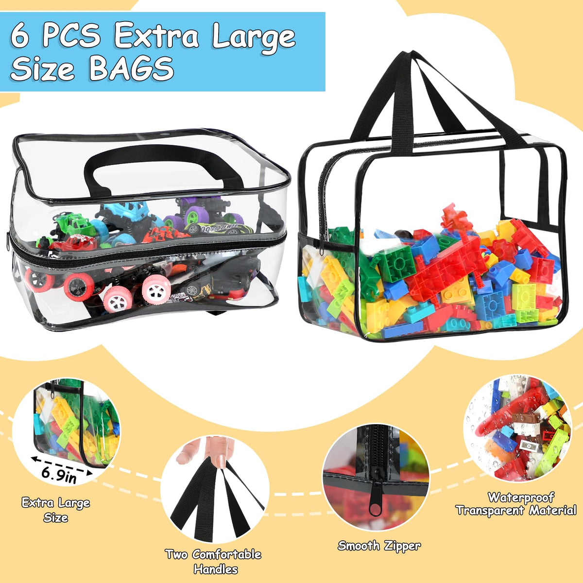 OPELETNNT widen x-large toy storage bag with name labels for easy categorization