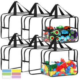 OPELETNNT widen x-large toy storage bag transparent PVC for quick toy identification