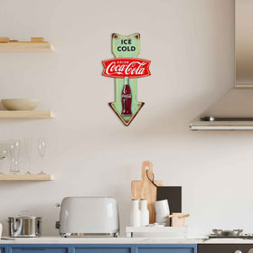 Open Road Brands licensed Coca-Cola sign for authentic kitchen or den decor.