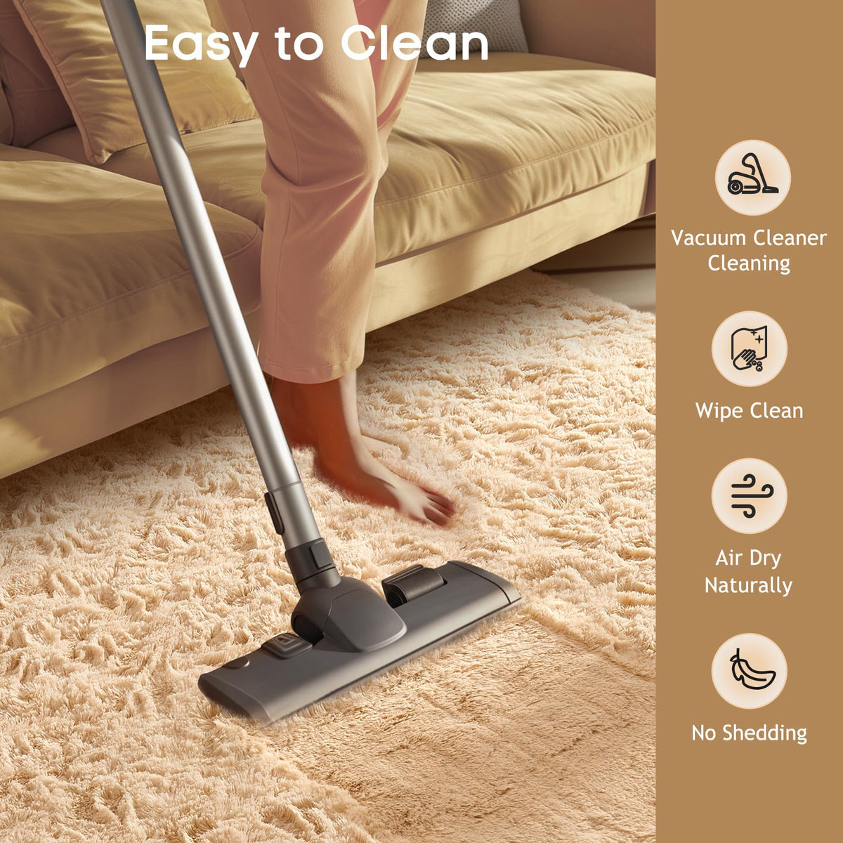 Ophanie beige rug in kids room for safe soft play area
