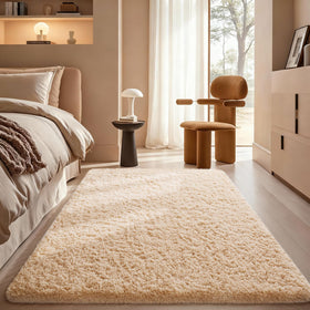 Ophanie beige rug overview with plush softness and warmth