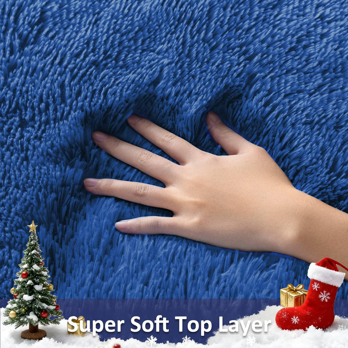 Ophanie blue rug nursery close-up, plush texture ideal for tummy time.