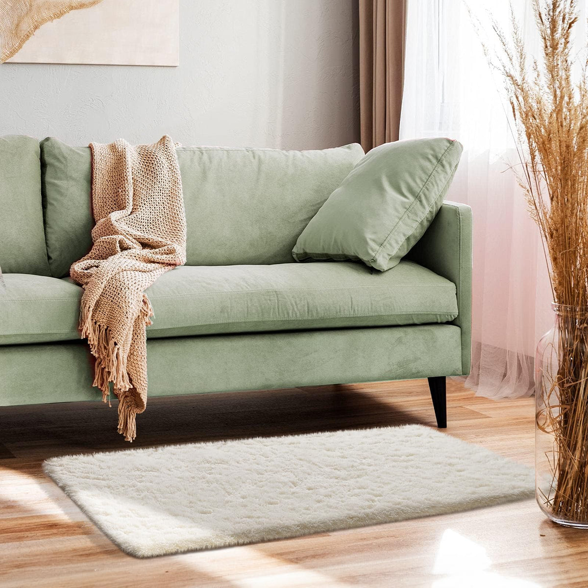 Ophanie budget-friendly dorm room rug adds comfort without sacrificing style.