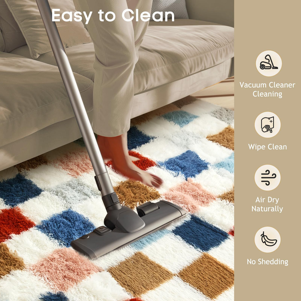 Ophanie checkered rainbow rug shows modern cozy vibe with inviting surface under feet