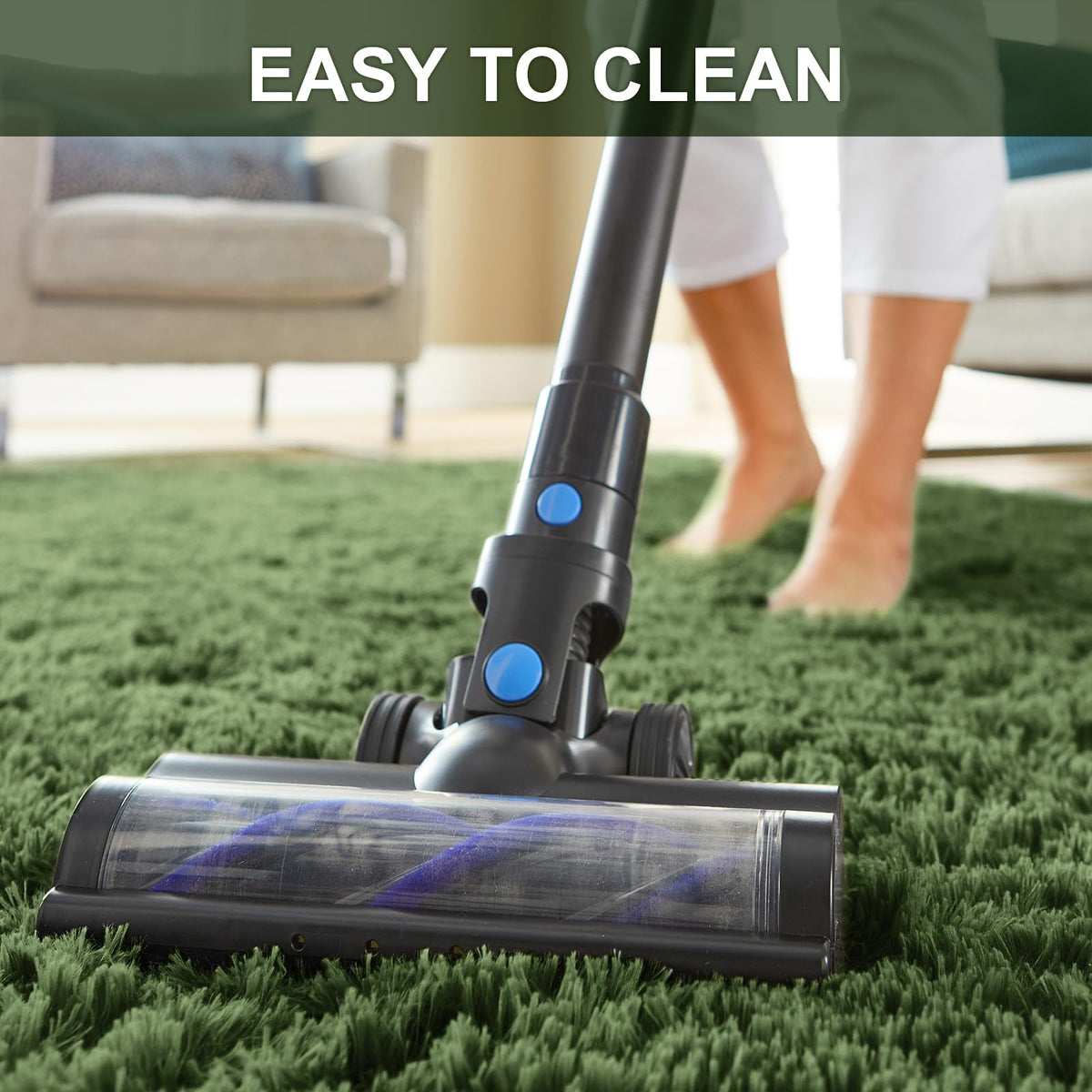 Ophanie gray-green rug easy-care-cleaning ensures simple maintenance in busy homes