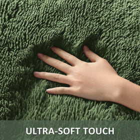 Ophanie gray-green rug shag-soft texture highlights luxurious pile for bare feet
