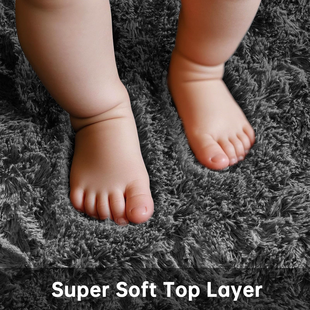 Ophanie non slip bottom with dots helps keep the rug in place on hard floors