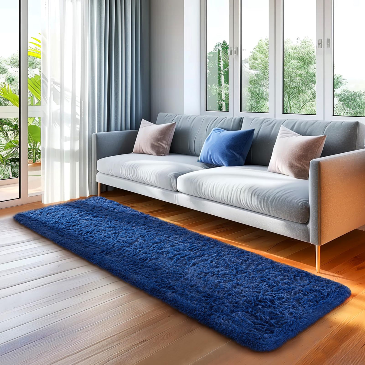 Ophanie non-slip bottom rug in kids’ room supports safe play