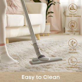 Ophanie non-slip-bottom rug features durable dots to prevent sliding on hard floors.