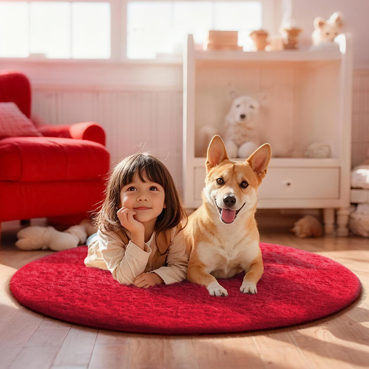 Ophanie nursery-decor rug with soft surface ideal for kids' spaces.
