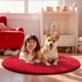 Ophanie nursery-decor rug with soft surface ideal for kids' spaces.