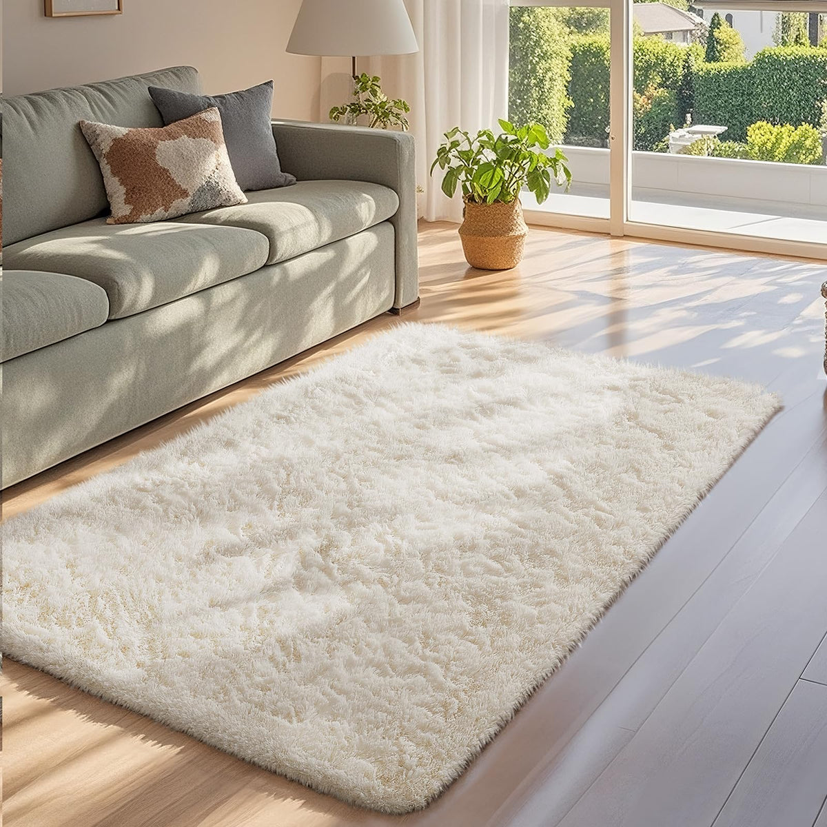 Ophanie nursery playtime rug offers plush surface for babies.