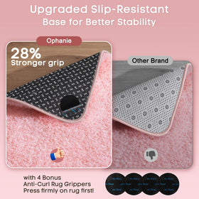 Ophanie Pink Rug in dorm room brings soft layering and affordable decor.