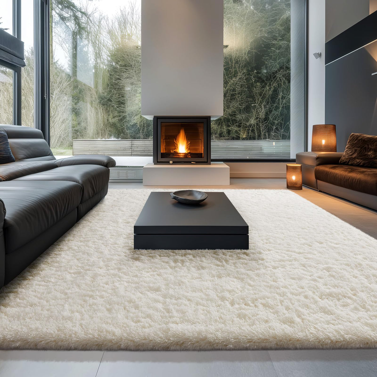 Ophanie soft polyester rug suited for kids and pets at home