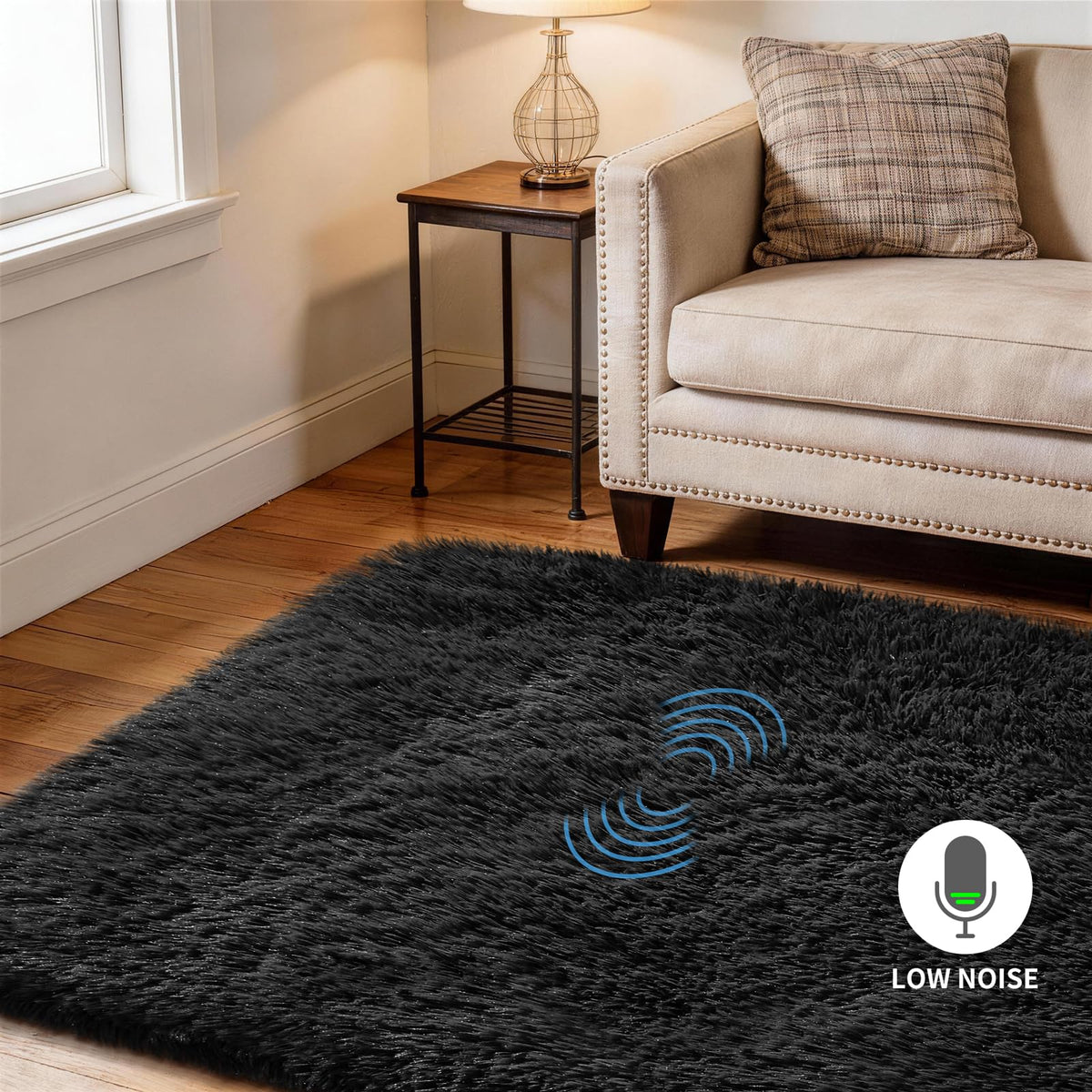 Ophanie polyester rug delivers durable softness for barefoot daily use.