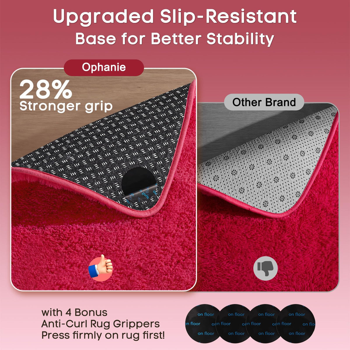 Ophanie red rug in kids’ room supporting playful feet on plush fibers