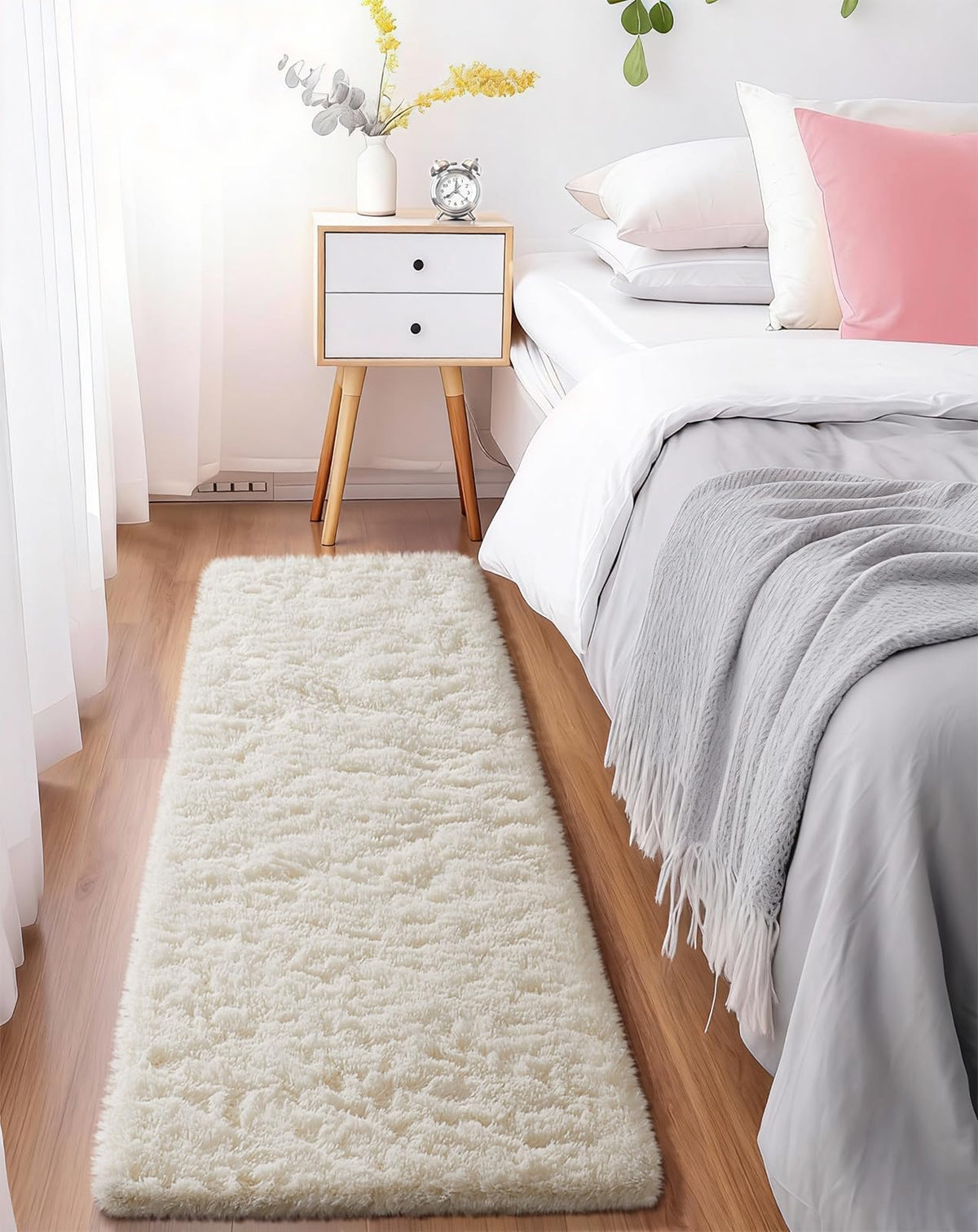 Ophanie Runner Rug hallway 2x5 with non-slip bottom for safe foot traffic.