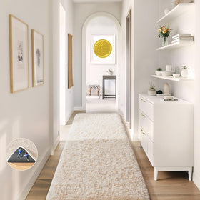Ophanie Runner Rug living room ivory rug enhances cozy decor.