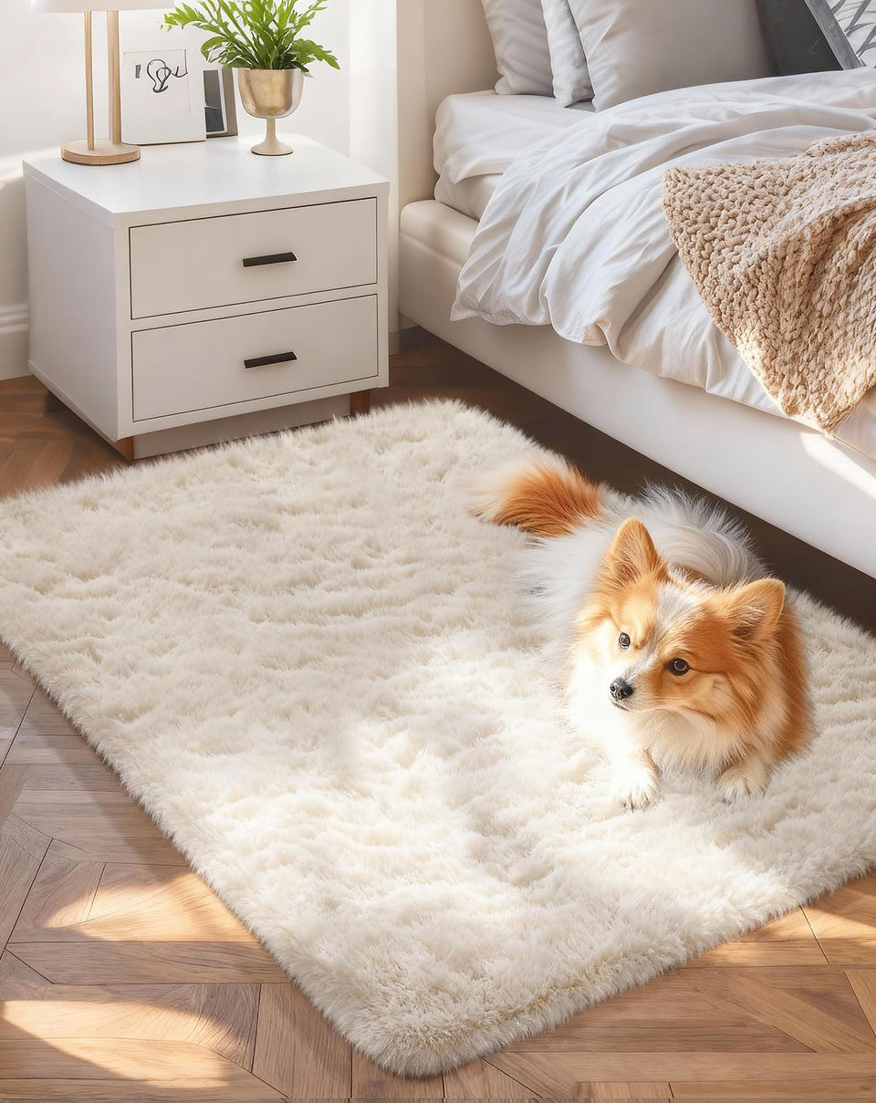 Ophanie small ivory entryway rug with non-slip base for safe high-traffic areas.