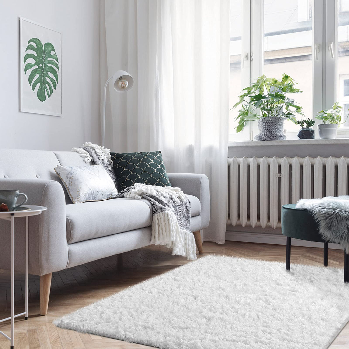 Ophanie soft area rug complements home decor and seating areas.