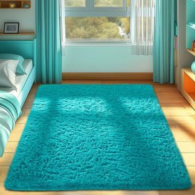 Ophanie Teal Rug indoor decor that feels warm