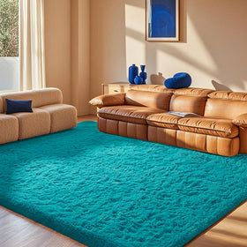 Ophanie Teal Rug nursery tummy-time friendly surface