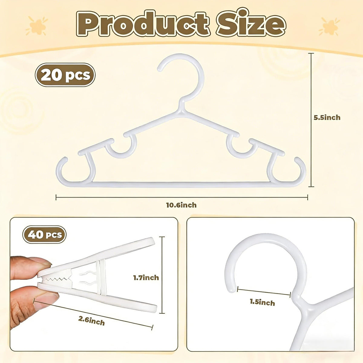 Close-up of Oppeeye PP plastic hangers showing a smooth, durable surface.