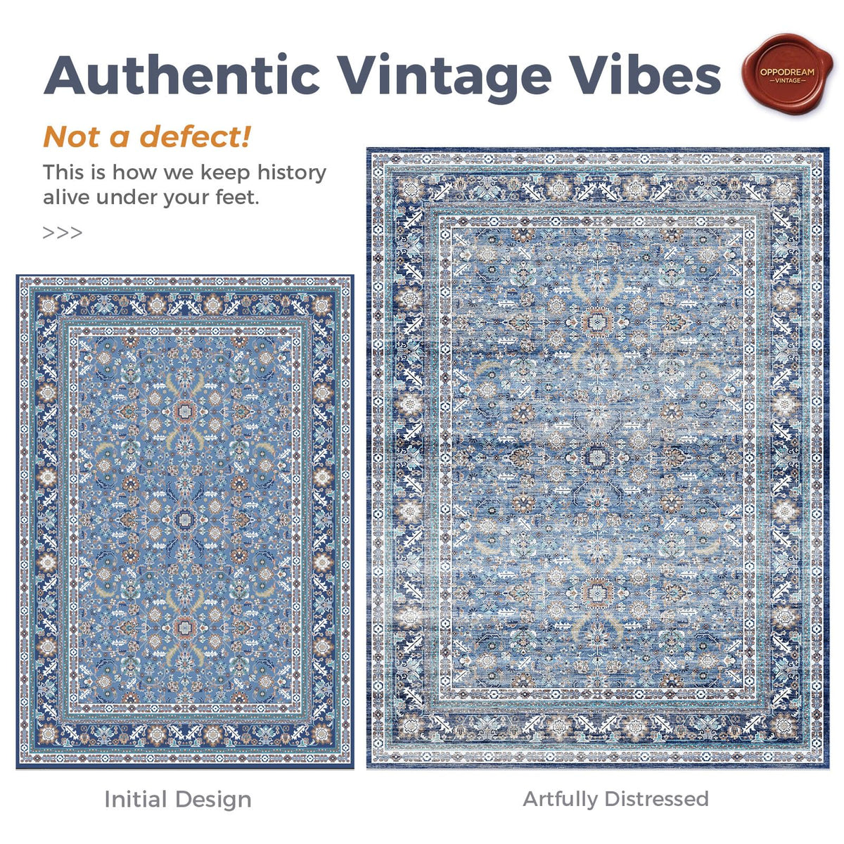 OPPODREAM rug with non-slip backing grips hard floors