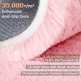 OPPODREAM pink rug close-up; ultra-soft shag texture.