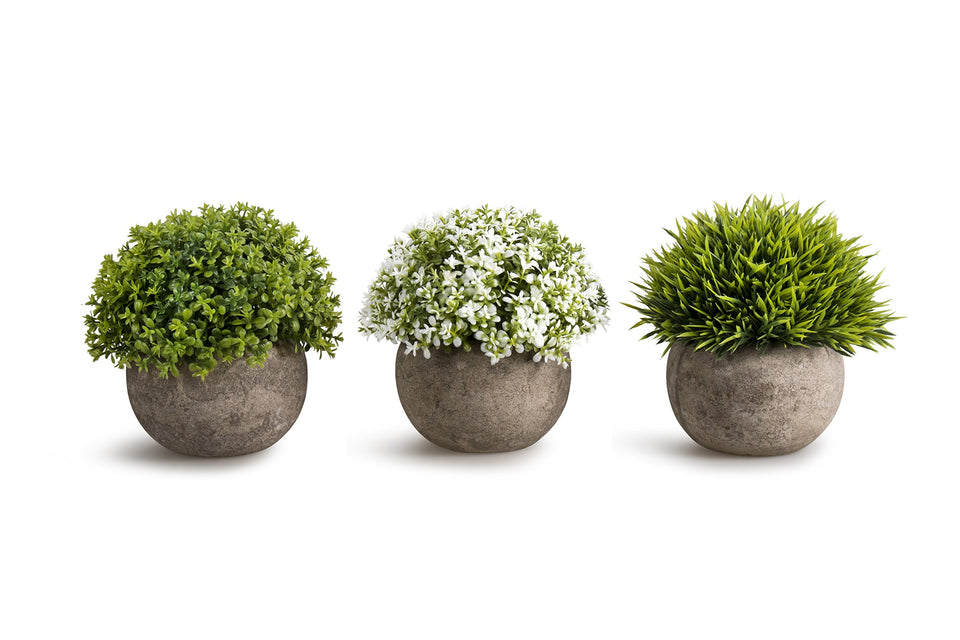 Opps artificial plants in gray pot set 3 brighten spaces with maintenance-free greenery.