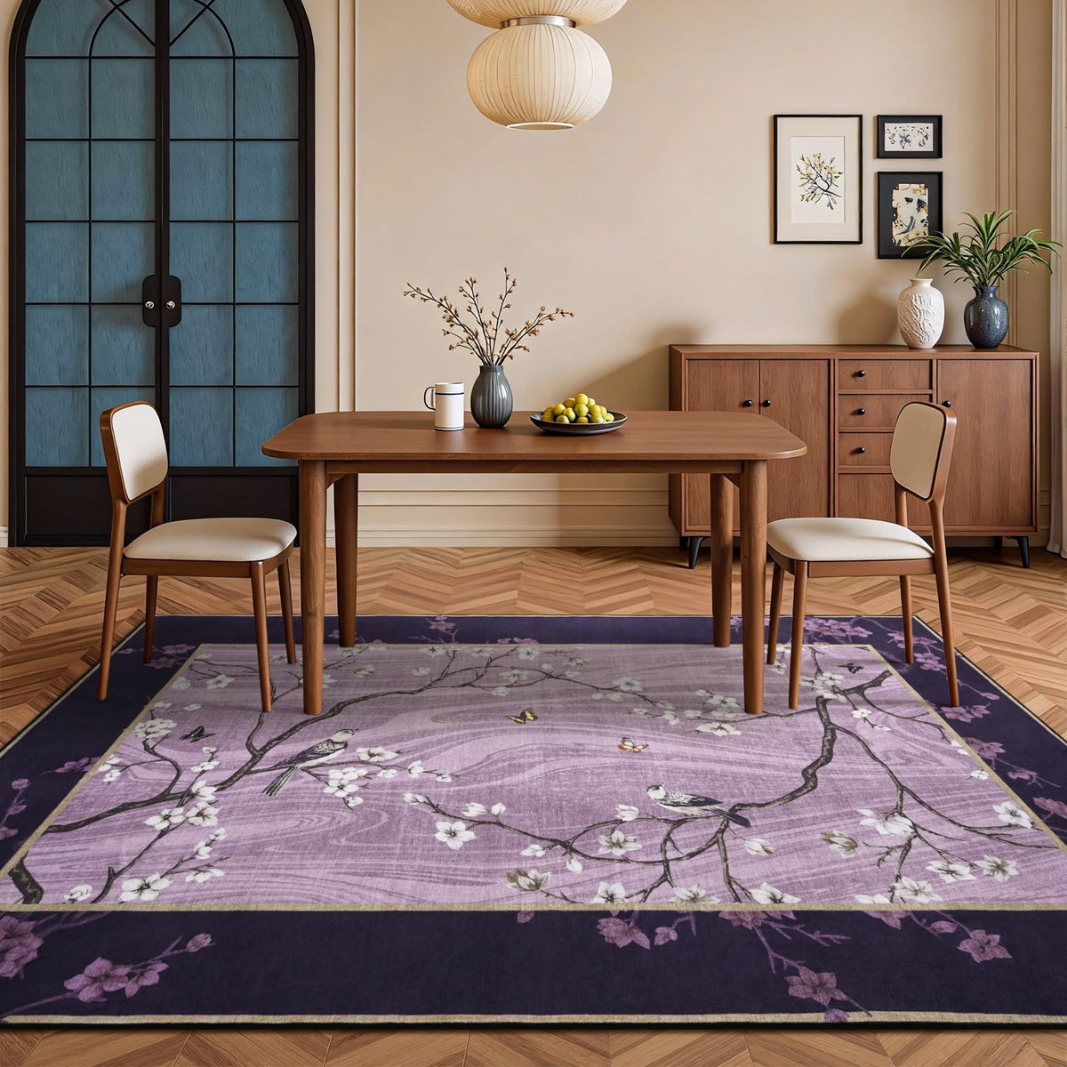 Opreine non-slip-backing-rug stays in place on smooth floors