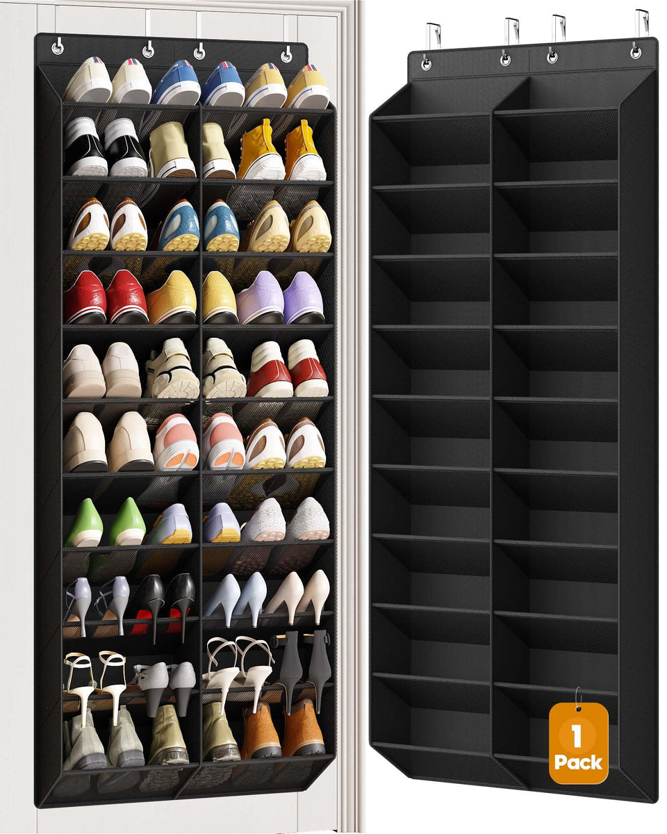 OPRUSH over-door shoe organizer with wider deeper pockets for easy access and organized footwear.