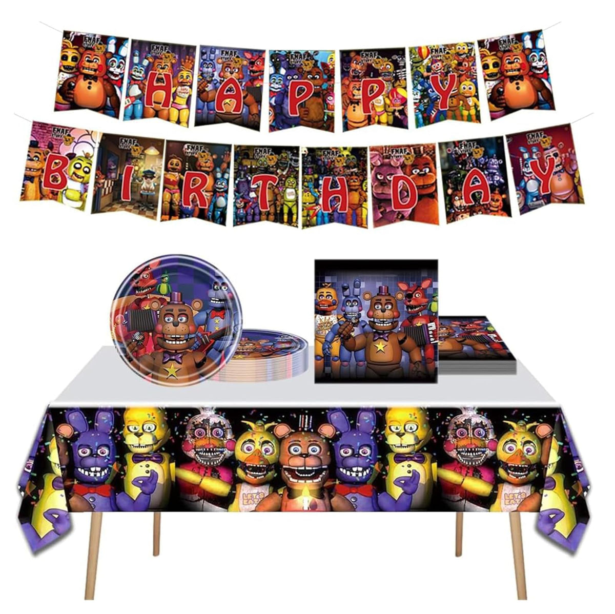 Optiacan 5 Nights Freddy banner boosts party theme and excitement.