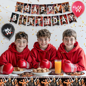 Optiacan wrestling party decor set close-up adds themed flair to celebrations