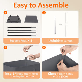 Ideal for dorms and bedrooms needing organized laundry.
