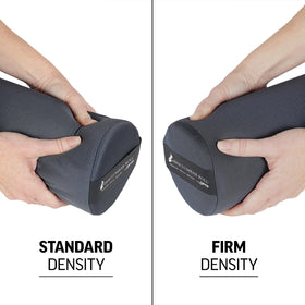 OPTP Lumbar Roll close-up on moisture-wicking removable cover for daily use.