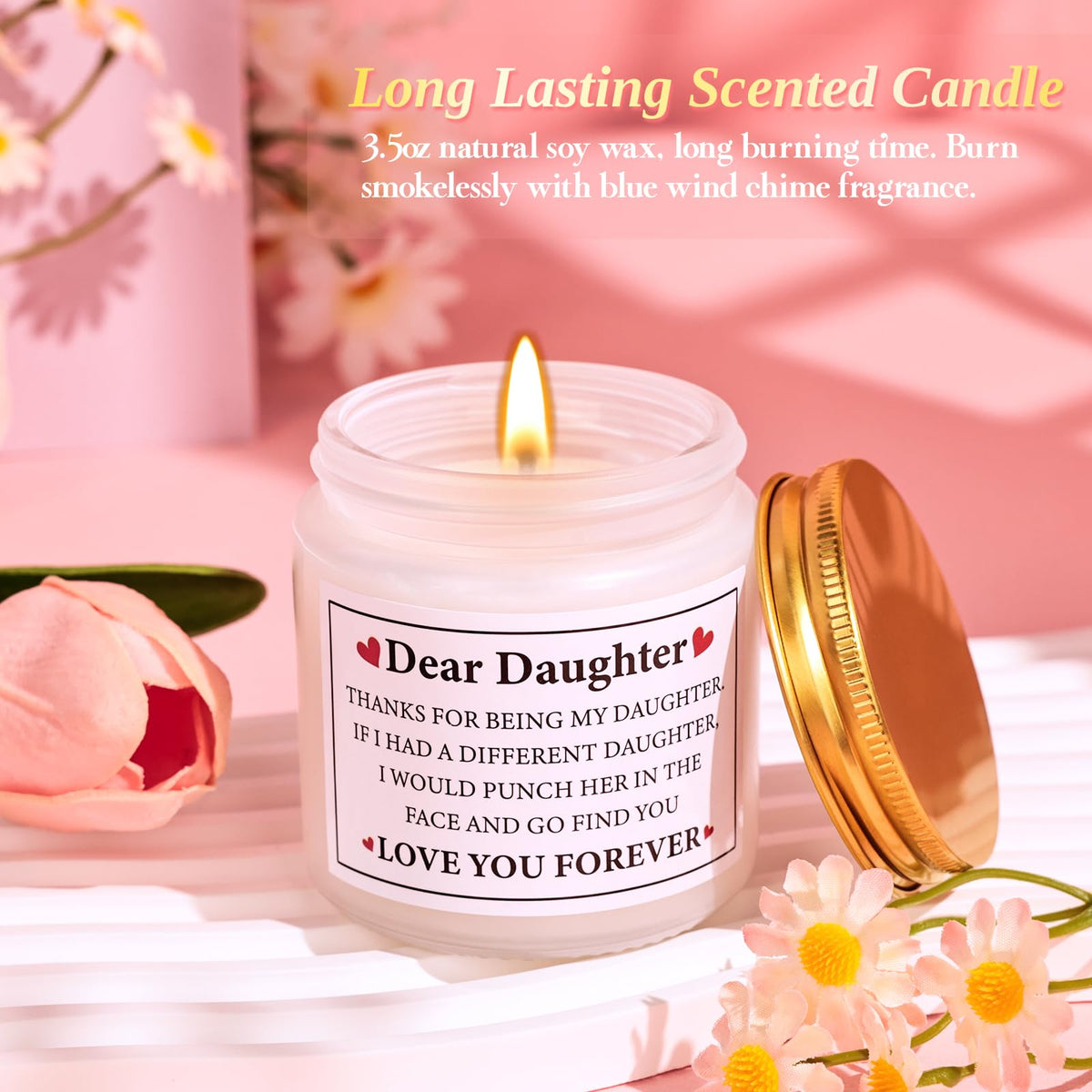 Oralaqua scented candle creates calming ambiance
